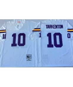 Marvelous Mitchell&Ness Vikings 10 Fran Tarkenton White Throwback Stitched NFL Jersey