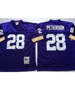Outstanding Mitchell&Ness Vikings 28 Adrian Peterson Purple Throwback Stitched NFL Jersey