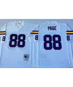 Exquisite Mitchell&Ness Vikings 88 Alan Page White Throwback Stitched NFL Jersey