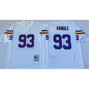 Exceptional Mitchell&Ness Vikings 93 John Randle White Throwback Stitched NFL Jersey