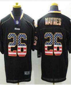High quality New Minnesota Vikings #26 Trae Waynes Black Mens Stitched NFL Elite USA Flag Fashion Jersey