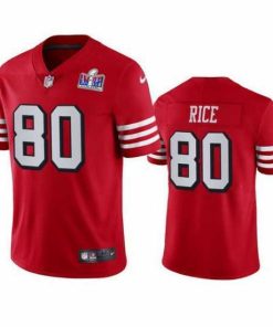 High quality Nike 49ers 80 Jerry Rice Red Rush Stitched NFL Vapor Untouchable Limited 2024 Super Bowl LVIII Jersey