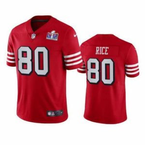 High quality Nike 49ers 80 Jerry Rice Red Rush Stitched NFL Vapor Untouchable Limited 2024 Super Bowl LVIII Jersey