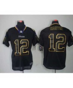 High quality Nike Minnesota Vikings 12 Percy Harvin Black Elite Lights Out NFL Jersey