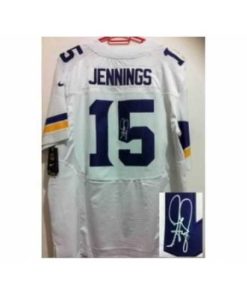 Marvelous Nike Minnesota Vikings 15 Greg Jennings white Elite signature NFL Jersey