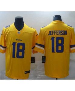 Marvelous Nike Minnesota Vikings 18 Justin Jefferson Yellow Inverted Legend Limited Jersey