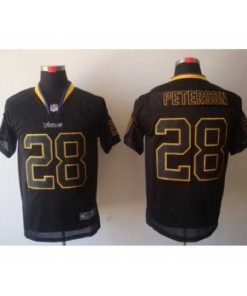 Superior Nike Minnesota Vikings 28 Adrian Peterson Black Elite Lights Out NFL Jersey