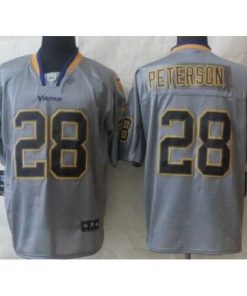 Superb Nike Minnesota Vikings 28 Adrian Peterson Grey Elite Lights Out NFL Jersey