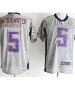 Outstanding Nike Minnesota Vikings 5 Teddy Bridgewater Grey Elite Shadow NFL Jersey
