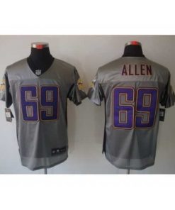 Premium Nike Minnesota Vikings 69 Jared Allen Grey Elite Shadow NFL Jersey