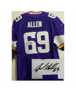 Premium Nike Minnesota Vikings 69 Jared Allen Purple Elite Signed NFL Jersey