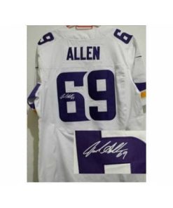 Outstanding Nike Minnesota Vikings 69 Jared Allen White Elite Signed NFL Jersey