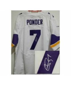 Superior Nike Minnesota Vikings 7 Christian Ponder White Elite Signed NFL Jersey