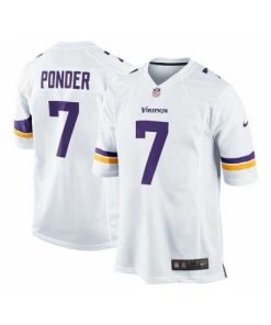 Premium Nike Minnesota Vikings 7 Christian Ponder White Game NFL Jersey