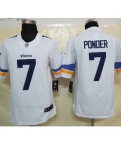 High quality Nike Minnesota Vikings 7 Christian Ponder White Limited NFL Jersey