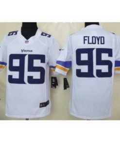 Premium Nike Minnesota Vikings 95 Sharrif Floyd White Limited NFL Jersey