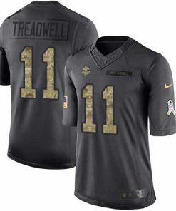 High quality Nike Vikings #11 Laquon Treadwell Black Mens Stitched NFL Limited 2016 Salute To Service Jersey
