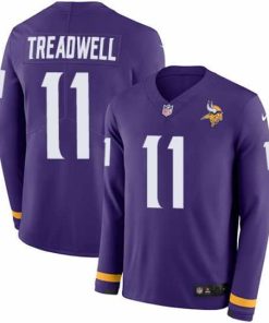 Gorgeous Nike Vikings #11 Laquon Treadwell Purple Team Color Stitched NFL Limited Therma Long Sleeve Jersey