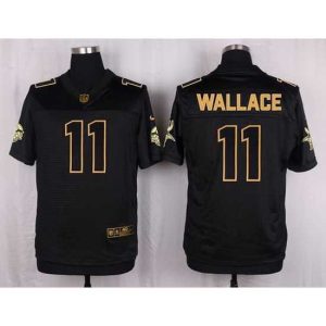 Exceptional Nike Vikings #11 Mike Wallace Black Mens Stitched NFL Elite Pro Line Gold Collection Jersey