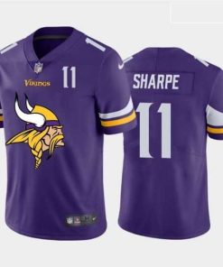 High quality Nike Vikings 11 Tajae Sharpe Purple Team Big Logo Number Vapor Untouchable Limited Jersey
