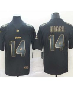 Superb Nike Vikings 14 Stefon Diggs Black Gold Vapor Untouchable Limited Jersey