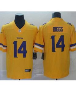 Marvelous Nike Vikings 14 Stefon Diggs Gold Inverted Legend Limited Jersey
