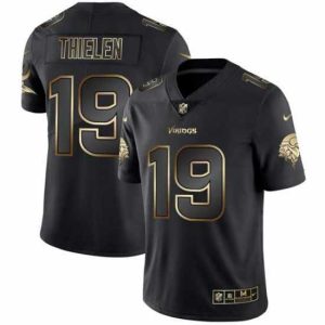 Finest Nike Vikings 19 Adam Thielen Black Gold Vapor Untouchable Limited Jersey