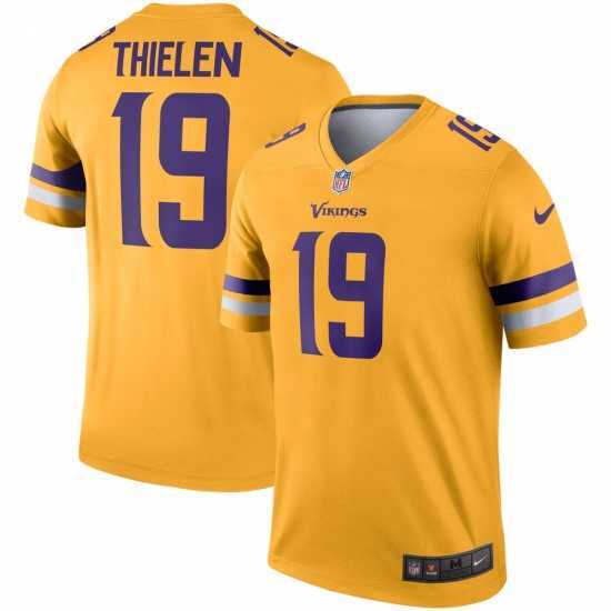 Superb Nike Vikings 19 Adam Thielen Gold Inverted Legend Jersey