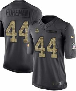 Exquisite Nike Vikings #44 Chuck Foreman Black Mens Stitched NFL Limited 2016 Salute To Service Jersey