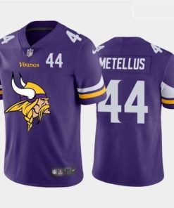 High quality Nike Vikings 44 Josh Metellus Purple Team Big Logo Number Vapor Untouchable Limited Jersey