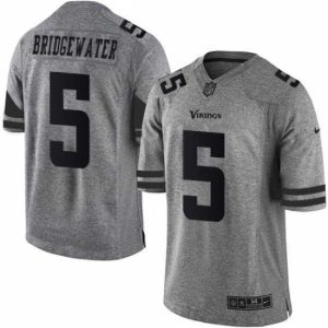 Exceptional Nike Vikings #5 Teddy Bridgewater Gray Mens Stitched NFL Limited Gridiron Gray Jersey