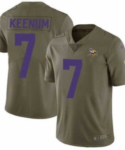 Outstanding Nike Vikings #7 Case Keenum Olive Mens Stitched NFL Limited 2017 Salute to Service Jersey