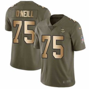 Exceptional Nike Vikings #75 Brian O Neill Olive Gold Mens Stitched NFL Limited 2017 Salute To Service Jersey