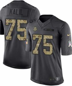 Superb Nike Vikings #75 Matt Kalil Black Mens Stitched NFL Limited 2016 Salute To Service Jersey