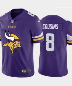 Gorgeous Nike Vikings 8 Kirk Cousins Purple Team Big Logo Vapor Untouchable Limited Jersey