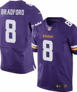Superb Nike Vikings #8 Sam Bradford Purple Team Color Stitched NFL Elite Jersey