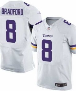 Superb Nike Vikings #8 Sam Bradford White Stitched NFL Elite Jersey