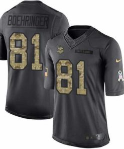 Outstanding Nike Vikings #81 Moritz Boehringer Black Mens Stitched NFL Limited 2016 Salute To Service Jersey