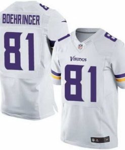 Outstanding Nike Vikings #81 Moritz Boehringer White Mens Stitched NFL Elite Jersey