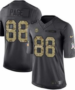 Exquisite Nike Vikings #88 Alan Page Black Mens Stitched NFL Limited 2016 Salute To Service Jersey