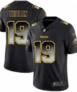 Marvelous Vikings 19 Adam Thielen Black Stitched Football Vapor Untouchable Limited Smoke Fashion Jersey