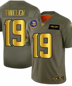 Finest Vikings 19 Adam Thielen Camo Gold Stitched Football Limited 2019 Salute To Service Jersey