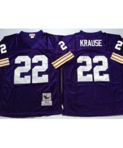 Outstanding Vikings 22 Paul Krause Purple Throwback Jersey