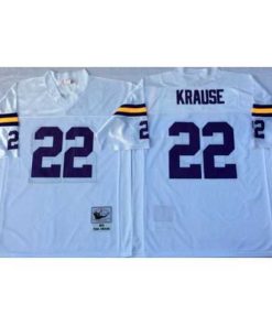 High quality Vikings 22 Paul Krause White Throwback Jersey