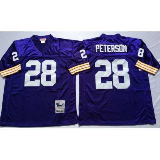 Premium Vikings 28 Adrian Peterson Purple Throwback Jersey