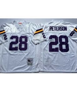 High quality Vikings 28 Adrian Peterson White Throwback Jersey