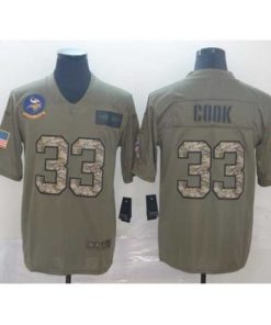 Superb Vikings 33 Dalvin Cook 2019 Olive Camo Salute To Service Limited Jersey