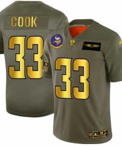 Marvelous Vikings 33 Dalvin Cook Camo Gold Stitched Football Limited 2019 Salute To Service Jersey