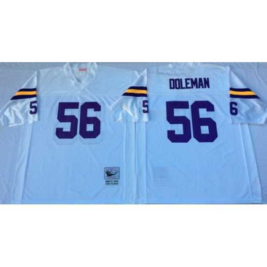 Finest Vikings 56 Chris Doleman White Throwback Jersey