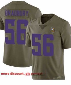 Finest Vikings 56 Garrett Bradbury Olive Stitched Football Limited 2017 Salute To Service Jersey